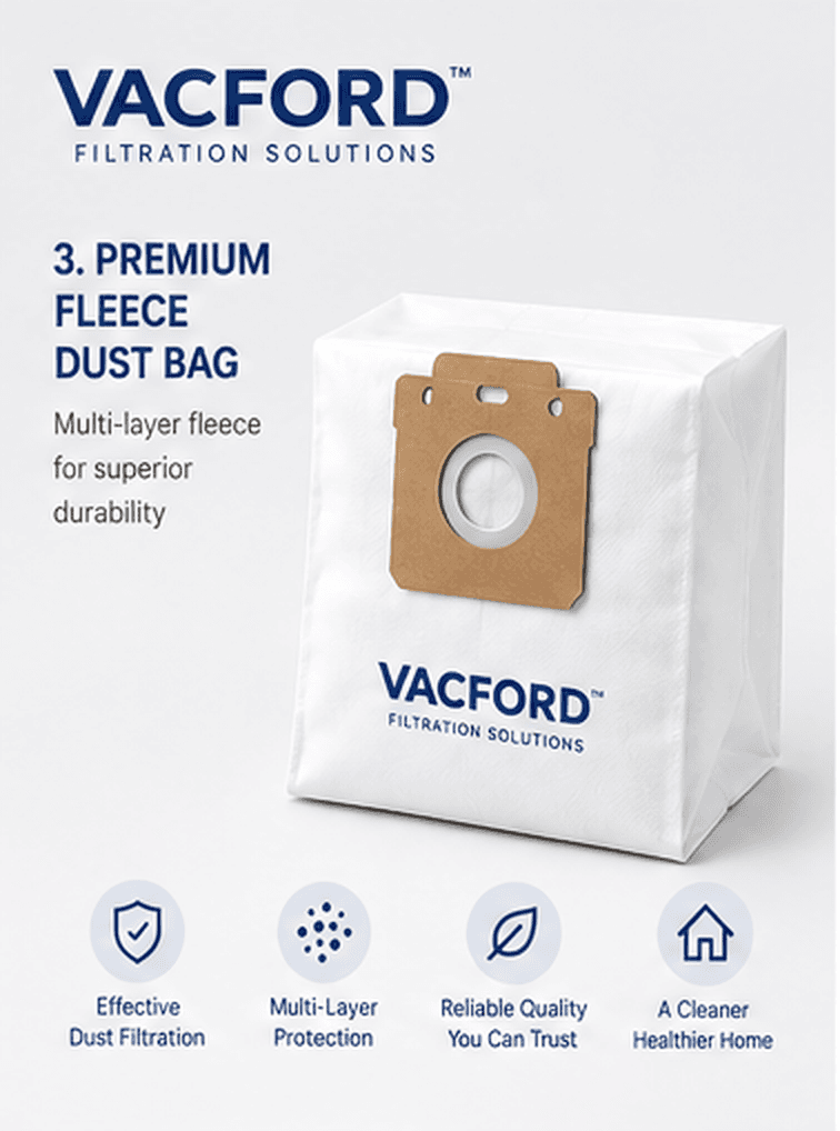 VACFORD Replacement Dust Bag Compatible with Miele FJM Series vacuum dust bag range